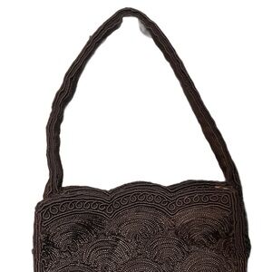 Vintage Walborg Handmade Brown Tapestry Purse